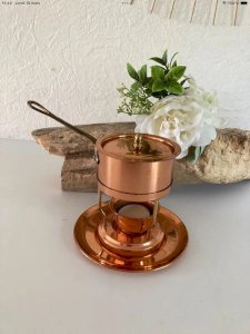 15⚜️ Ancienne Sauteuse Casserole à Sauce Bruleur En Cuivre Vesta Vintage