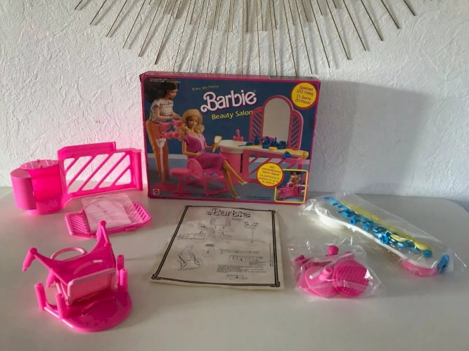 16⚜️ Ancien Jouet Institut de Beauté Salon de Barbie Vintage Mattel Année 1987