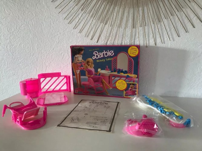 16⚜️ Ancien Jouet Institut de Beauté Salon de Barbie Vintage Mattel Année 1987