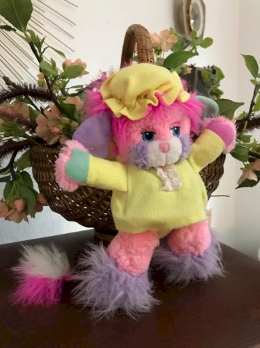 16⚜️ Ancienne Peluche Doudou Popples Polochon Mattel Vintage Authentique