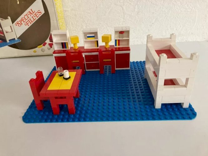 16 ⚜️ Jouet Lego System Réf 262 Ensemble Chambre D'enfant Vintage Boite + Notice