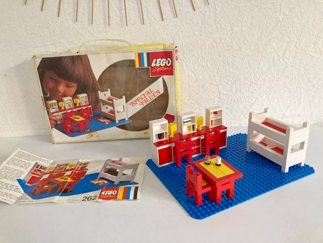 16 ⚜️ Jouet Lego System Réf 262 Ensemble Chambre D'enfant Vintage Boite + Notice