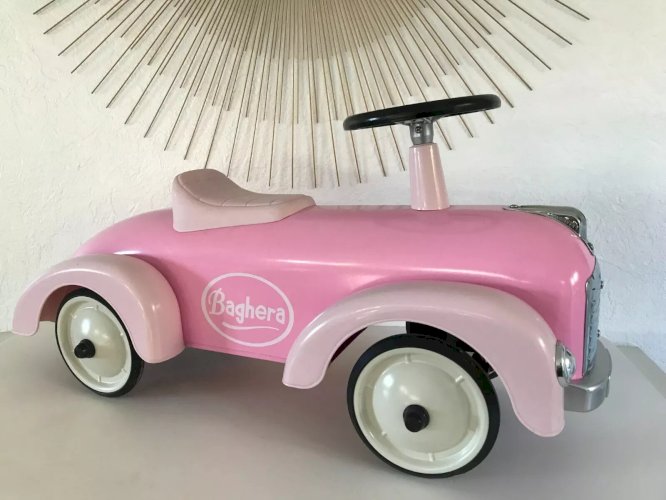 16⚜️ Jouet Voiture Enfant Véhicule Rose Baghera Porteur Auto Longueur 76 Cm