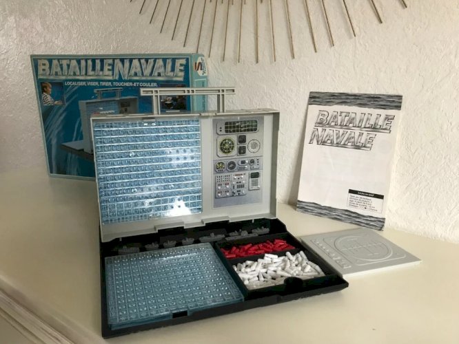 17⚜ Ancien Jeu Société Bataille Navale Toucher et Couler Schmidt Vintage Complet