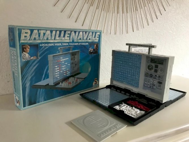 17⚜ Ancien Jeu Société Bataille Navale Toucher et Couler Schmidt Vintage Complet
