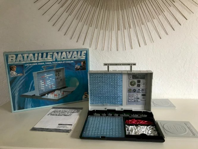 17⚜ Ancien Jeu Société Bataille Navale Toucher et Couler Schmidt Vintage Complet