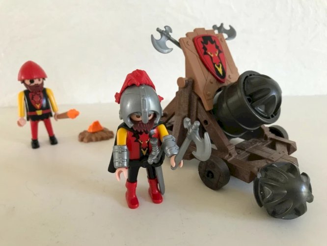 17 ⚜️ Jouet Playmobil Chevaliers Gros Canon Réf: 3320 Complet