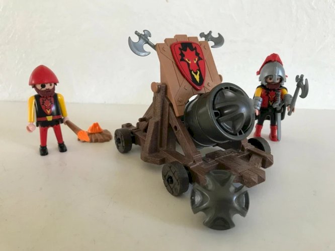 17 ⚜️ Jouet Playmobil Chevaliers Gros Canon Réf: 3320 Complet
