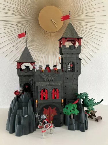 17 ⚜️ Jouet Playmobil Le Château, La Forteresse du Dragon Rouge Réf: 3269