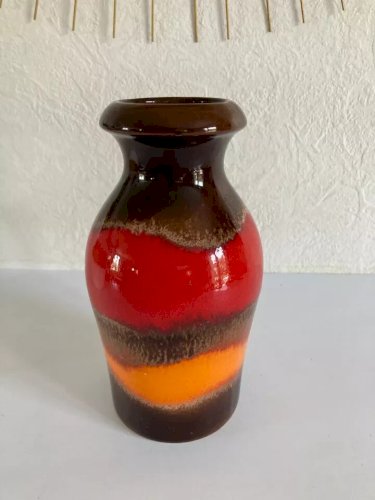 18 ⚜️ Ancien Vase Scheurich- Keramik 208-21 W. Germany Hauteur 21,5 Cm Vintage