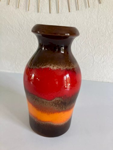 18 ⚜️ Ancien Vase Scheurich- Keramik 208-21 W. Germany Hauteur 21,5 Cm Vintage