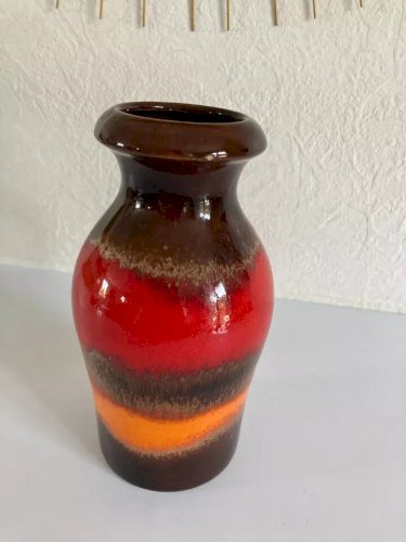 18 ⚜️ Ancien Vase Scheurich- Keramik 208-21 W. Germany Hauteur 21,5 Cm Vintage