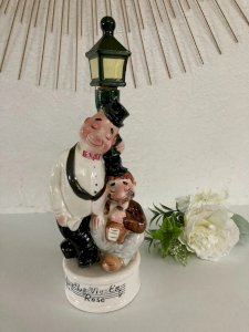 18 ⚜️ Vintage Liquor Bottle Music Box Porcelain La Vie en Rose
