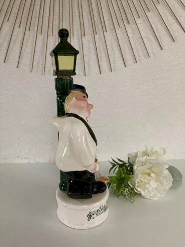 18 ⚜️ Ancienne Bouteille à Liqueur  Boite à Musique en Porcelaine La Vie en Rose