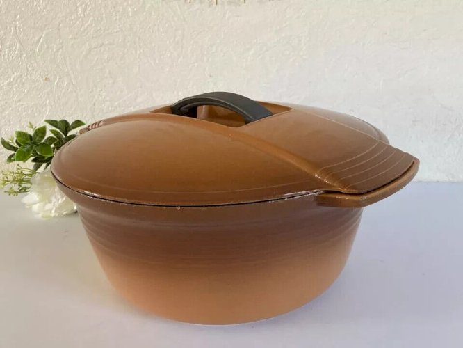 18⚜ Ancienne Marmite Cocotte Faitout Le Creuset France Fonte Émaillée Diam 29 Cm