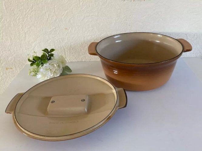 18⚜ Ancienne Marmite Cocotte Faitout Le Creuset France Fonte Émaillée Diam 29 Cm