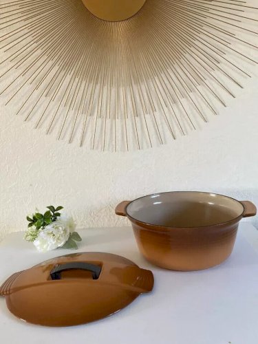 18⚜ Ancienne Marmite Cocotte Faitout Le Creuset France Fonte Émaillée Diam 29 Cm