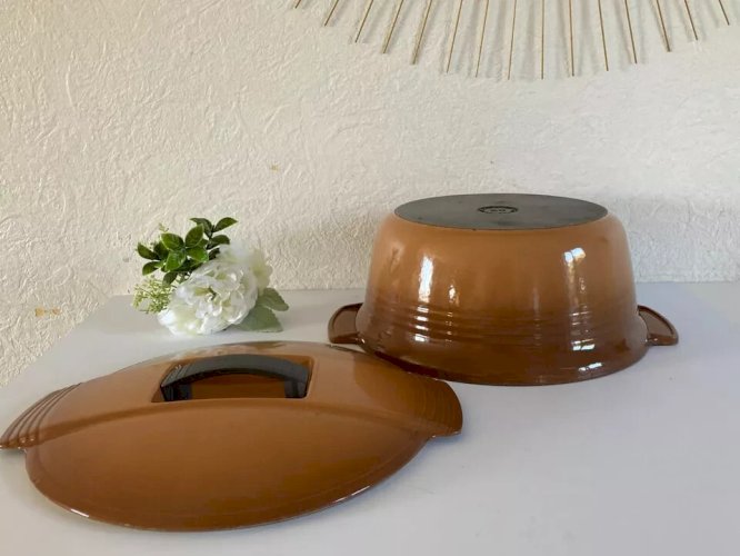 18⚜ Ancienne Marmite Cocotte Faitout Le Creuset France Fonte Émaillée Diam 29 Cm