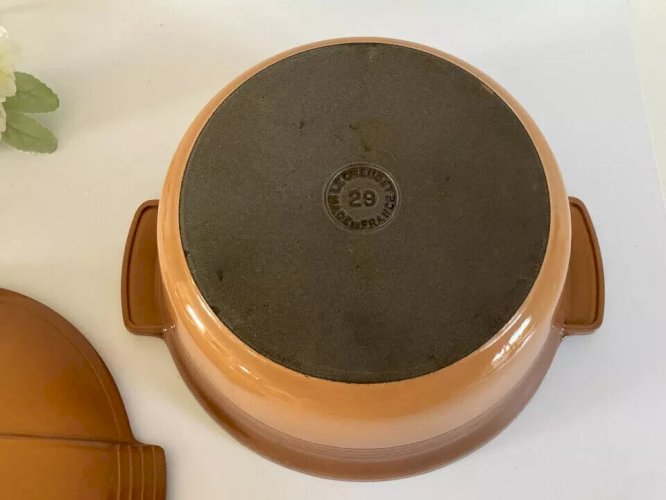 18⚜ Ancienne Marmite Cocotte Faitout Le Creuset France Fonte Émaillée Diam 29 Cm