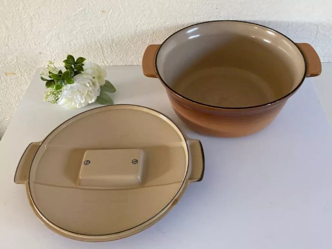 18⚜ Ancienne Marmite Cocotte Faitout Le Creuset France Fonte Émaillée Diam 29 Cm