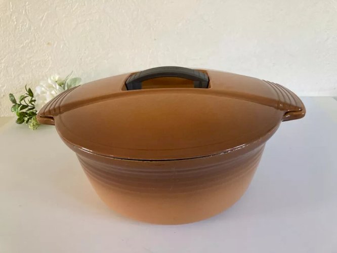 18⚜ Ancienne Marmite Cocotte Faitout Le Creuset France Fonte Émaillée Diam 29 Cm
