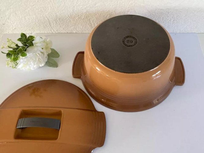 18⚜ Ancienne Marmite Cocotte Faitout Le Creuset France Fonte Émaillée Diam 29 Cm