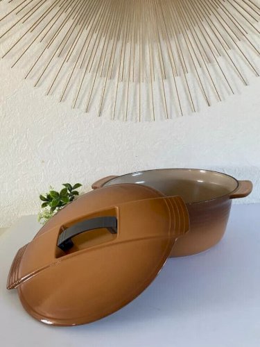 18⚜ Ancienne Marmite Cocotte Faitout Le Creuset France Fonte Émaillée Diam 29 Cm