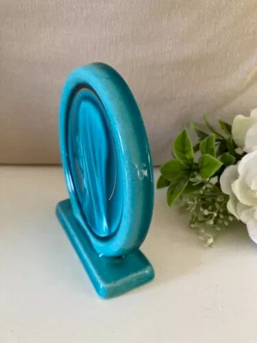 18⚜️ Icone Religieuse en Céramique Bleu La Vierge Dimensions 11 X 11 Cm