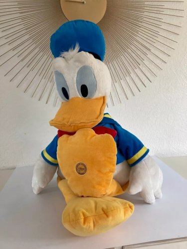 18 ⚜️ Très Grande Peluche Doudou Donald Duck Disney Store Hauteur 60 Cm Assis