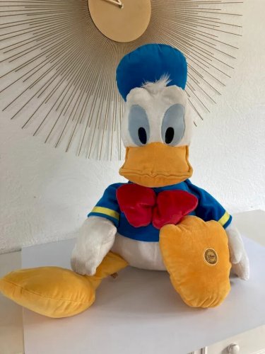 18 ⚜️ Très Grande Peluche Doudou Donald Duck Disney Store Hauteur 60 Cm Assis