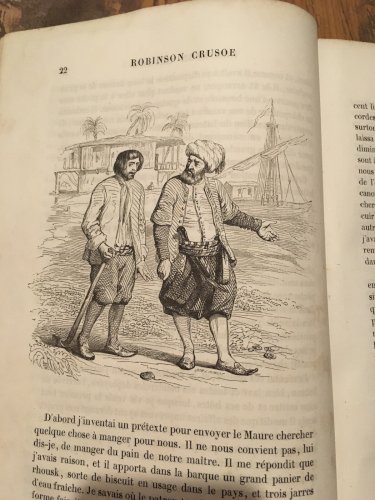 1840 EO Robinson CRUSOE GRANDVILLE GRAVURES DANIEL DEFOE  État Moyen