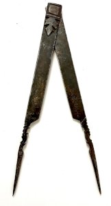 18th Forged Steel Compass – Cathedral Builders Tool – Masonic Symbol – Antique