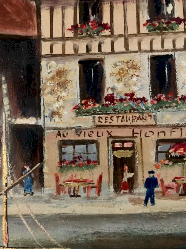 1950 Painting Peinture Paris Art Brut Naïf Honfleur Art Ancien Raoul Thomas Old