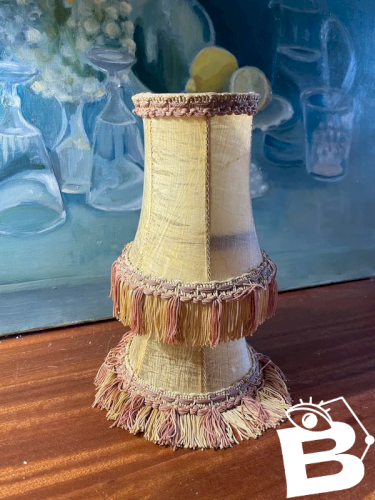 2 abat-jours a pince en peau vintage