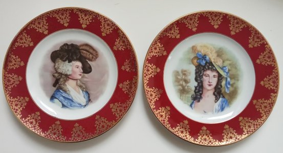 2 Antique Decorative Plates Porcelain Gloria Bavaria Handcrafted