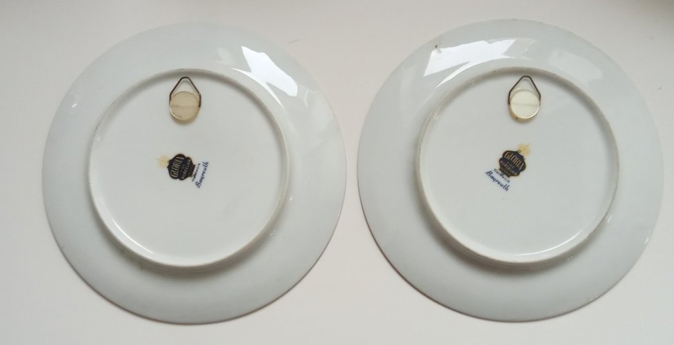 2 Ancienne Assiette Décorative Porcelaine Gloria  Bavaria Handwirk