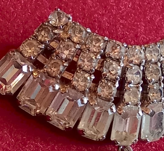 2 Ancienne Broche bijou ancien Accessoire Art Déco Strass Old brooch jewel