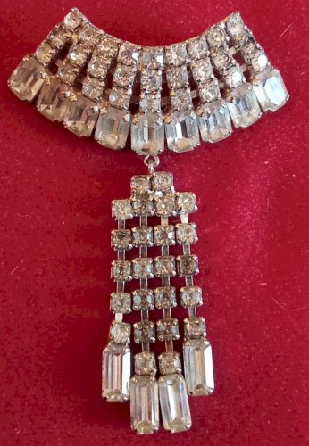 2 Ancienne Broche bijou ancien Accessoire Art Déco Strass Old brooch jewel