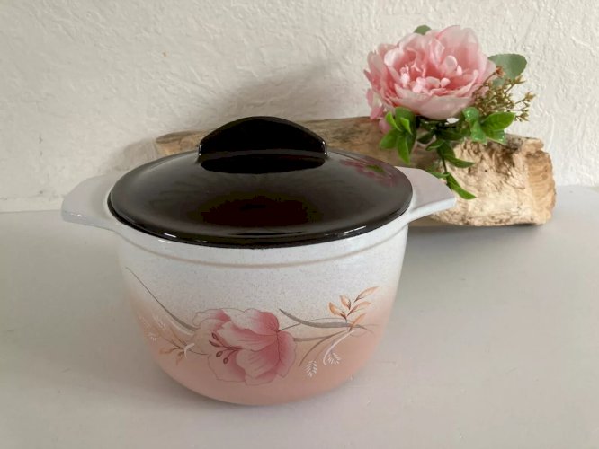 2 ⚜️ Ancienne Cocotte Caquelon en Fonte Émaillée Nomar 17 France Fondue Vintage