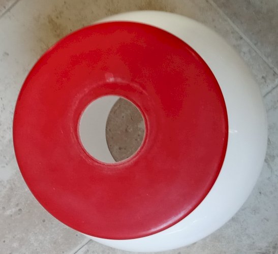 2 Ancienne suspension Plafonnier boule globe verre blanc Luminaire Vintage 1970