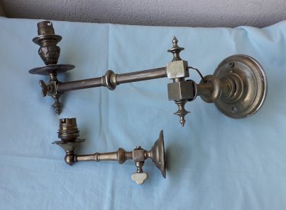 2 antique gas wall sconces