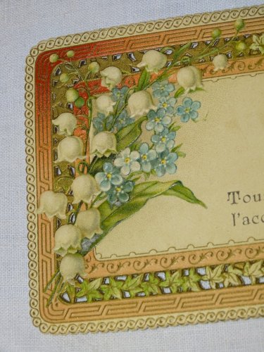 -2 ANCIENNES CARTES BORDS DENTELLE PAPIER TOUS MES VOEUX & NOUVELLE ANNEE