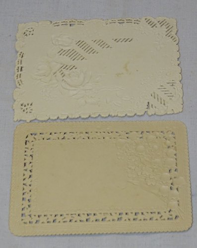 -2 ANCIENNES CARTES BORDS DENTELLE PAPIER TOUS MES VOEUX & NOUVELLE ANNEE