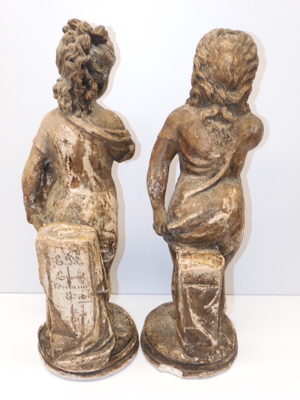 *2 ANCIENNES STATUES en PLATRE Paul OGO Statuaire EB ERNEST