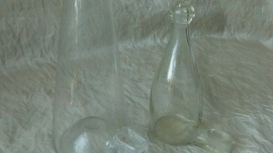 2 ANCIENS ABREVOIR OISEAUX EN VERRE SOUFFLÉ FIN 19 ÈME*