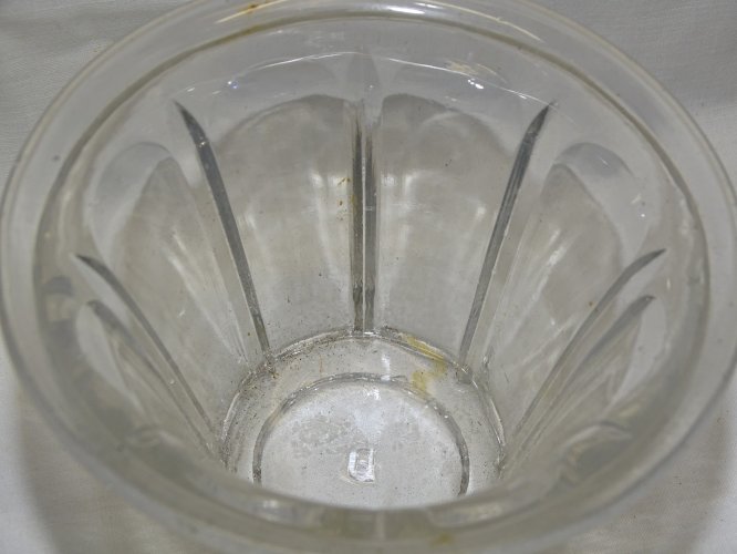 - 2 ANCIENS POTS A CONFITURE EN VERRE FORME CONIQUE COLLECTION DECO CUISINE   D