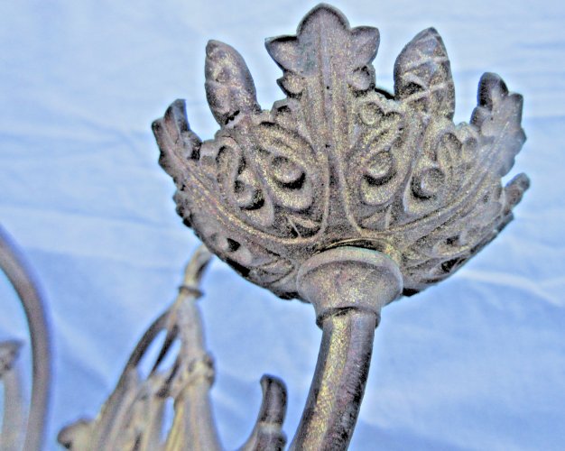 2 appliques d'église XIXème en bronze à 3 feux, style Renaissance, Napoléon III