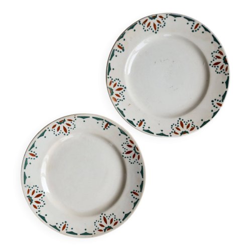 2 assiettes à dessert terre de fer Labrut Frères France