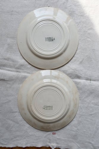 2 assiettes à dessert terre de fer Labrut Frères France