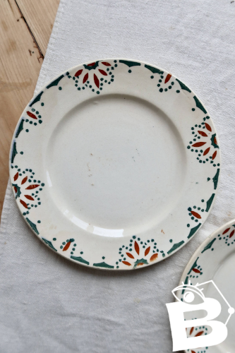 2 assiettes à dessert terre de fer Labrut Frères France